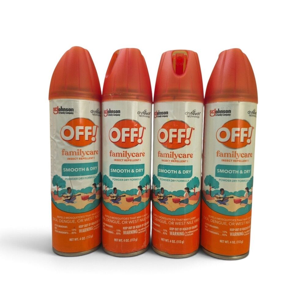 OFF! Family Care Smooth & Dry Insect Spray Repellent Powder Dry  4-Pack 4oz ea